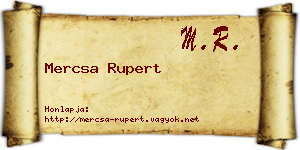 Mercsa Rupert névjegykártya